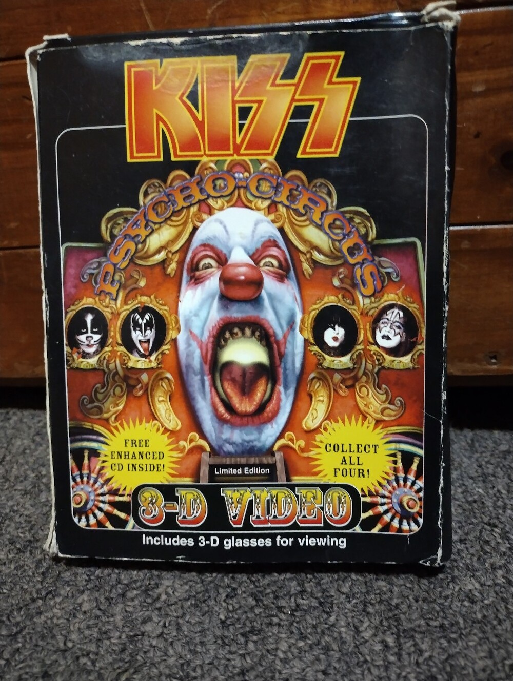 Kiss Psycho Circus 3-D Video Collector Box - Black with Yellow and Red Logo